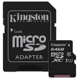  Карта памяти Kingston microSDXC 64GB UHS-I Class 10 U1 A1 Canvas Select Plus 100MB/s (SDCS2/64GBSP) 
