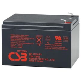  АКБ для ИБП 12В 12Ач CSB GP12120, 48W/cell, 144 Whr, 3.37 кг, (ШхГхВ) 151х98х94 мм (100 с клеммами) 